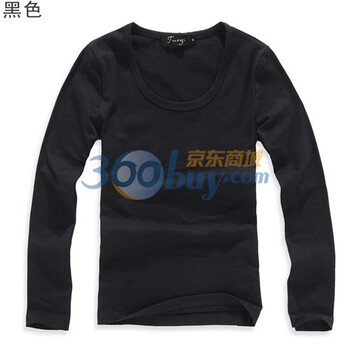 TUOYI秋季新款纯棉百搭纯色大圆领修身型长袖T恤男215Y281 黑色 XL
