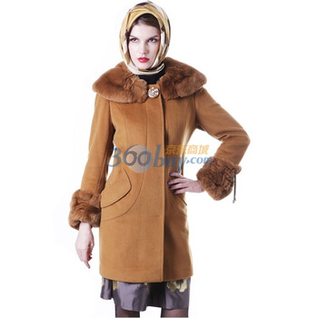 玛汐 Maxchic 2011冬新大衣中长款 羊毛呢外套 Q12010S11M 金驼色 XXL