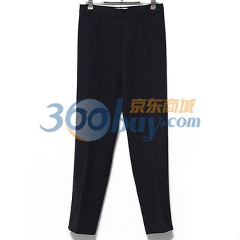 时尚起义 韩国简约高腰休闲长裤 女585486 藏青色 M