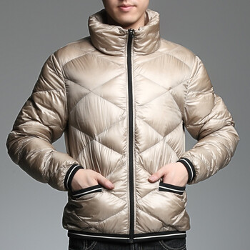 Markless冬装新款超轻薄立领90%白鸭绒保暖羽绒服男YR11311M 浅卡其色 XXL