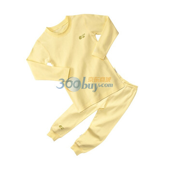 贝贝怡（bornbay） BB805 宝宝服 半高领套装 婴儿童装内衣 淡黄 130码