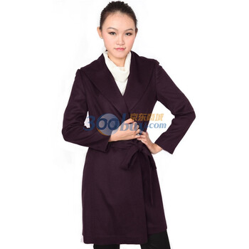 LANDI蓝地官方 100%纯羊毛大衣四色入连领短大衣 LID-308 紫色 XXL