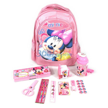 迎龙年 特卖会直降69元 RE587 Disney 迪士尼小学生双肩书包开学礼盒组 玫红