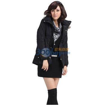玛丽琨龙2012冬装女款中长款人气加厚棉衣棉服(3色) 黑色 XXL