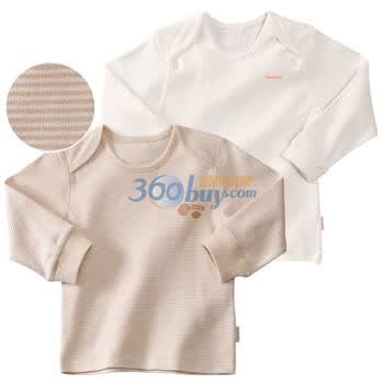 贝贝怡 BA085-313 婴儿服童装 2件装活动肩上衣 米白 100码