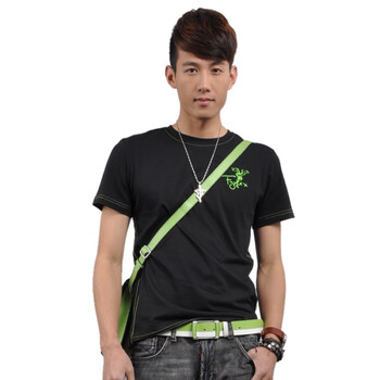 FYNEX 2012新款夏装 纯棉圆领时尚休闲简单男短袖T恤913 黑色 180/XL