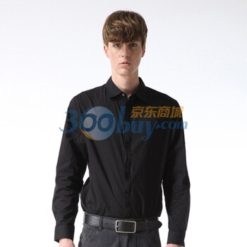 GXG 英伦个性修身长袖衬衫#91103491 黑色 M