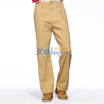 IZOD 秋季新品纯棉中腰长裤男士商务休闲裤 1061916204851 卡其色 190/96A(36)