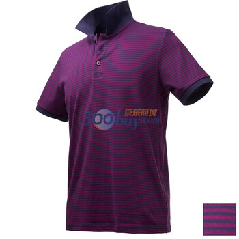 Giordano佐丹奴 Polo 男彩棉细横间平纹POLO 01010008 紫色 M
