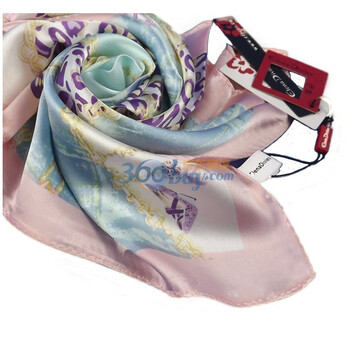伊点饰品　ELENADIVIES 热销　浪漫豹纹链条印花时尚简约小方巾081100283　丝巾 粉红