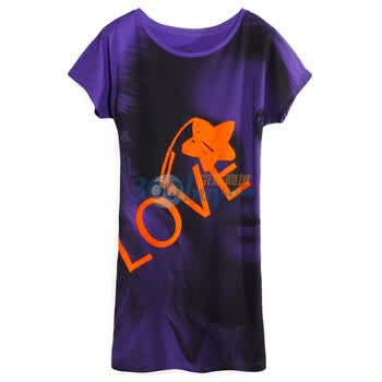Giordano佐丹奴 T恤 女爱的印花图案Big Tee 01391003 紫色 S
