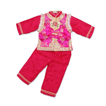 婴之谷 2012 新年贺岁女童唐装棉服T0160 红色 36个月