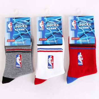 NBA女士运动袜B002杂色3双装 尺码22-24cm 均码