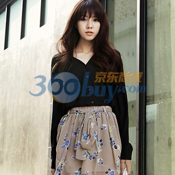 时尚起义 韩国简洁柔和宽松衬衫 女584670 黑色 one