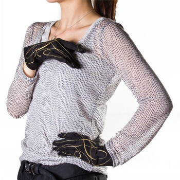 伊点饰品 ELENA DIVIES 新款 高贵优雅棉质女款手套 062100006 黑色 M