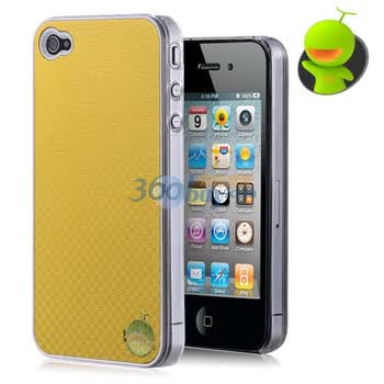 哈密瓜（hamimelon） 010103000180　电镀铝片席纹　iphone4手机 外壳 保护套 手机套 金色