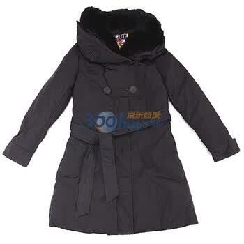 米兰朵 MERUNTO 加厚并不臃肿 獭兔毛领中长女款羽绒服90%充绒量 降价促销 011206 U52黑 XS155
