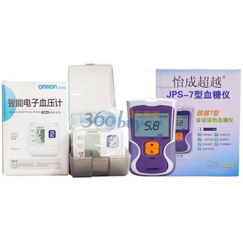 欧姆龙（OMRON）智能电子血压计HEM-6112 手腕式 + 怡成 JPS-7型血糖仪 含赠怡成血糖试纸条40条
