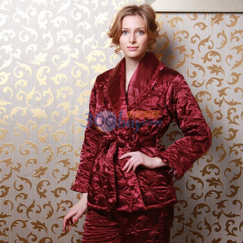 禾风HOFO女款冬季夹棉绗缝加厚防寒棉袄 休闲家居服套装225040 170