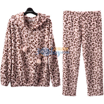 2012秋季新品 歌瑞尔丝丝心语女式情侣珊瑚绒家居服睡衣套装 褐色 XXL