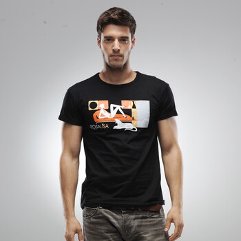 【瓦力伊娃】VILLEVA2011新品上市时尚男士修身男装T恤潮品 黑色 XXL