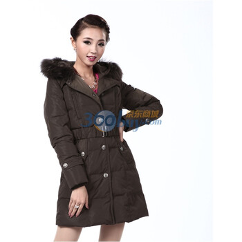 2011新款 康博羽绒服 女休闲毛帽中款面包 KB1114 绿色 185/104A(XXXL)