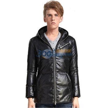 马克华菲男装合体版羽绒服连帽7114015707黑色XXL
