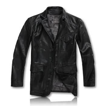 艾狄华伦2011秋季新款时尚修身单层皮西服N1032 黑色 XXXL