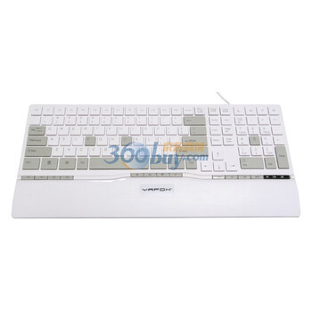 雅狐（YAFOX）T360 USB 多媒体单键盘 灰白