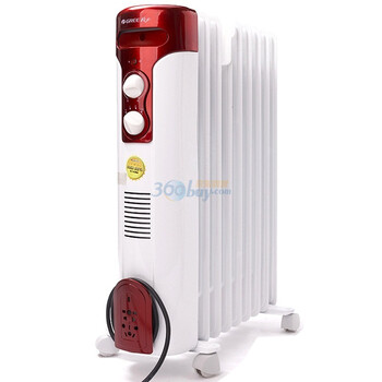 格力（GREE）9片电热油汀取暖器 NDYT-16 700W/900W/1600W 三档可调 白红相间