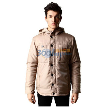 耀点100 YD100 冲锋衣 棉服 男款牛津连帽外套卡其色XXL