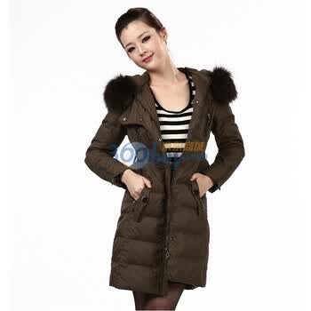 波司登旗下 2011新款 冰洁羽绒服 女式经典时尚中长款 BG11190绿色185/104A(XXXL)