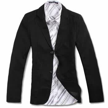【OBM】12春新款男外套英伦修身西服男士休闲西装12XZ001 黑色 165