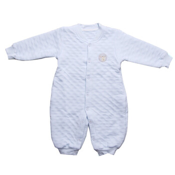 婴之谷2011秋季新品 素色夹层开胸连身装T5209 蓝色 80码