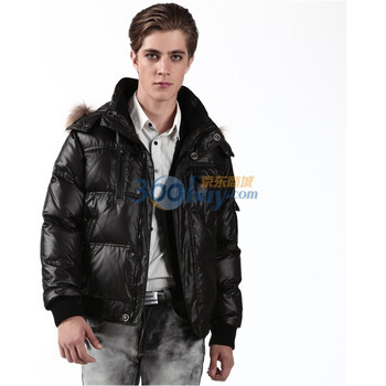 2011新款 雪中飞羽绒服 男米通格休闲短款 XR9025 黑色 185/100A(XL)