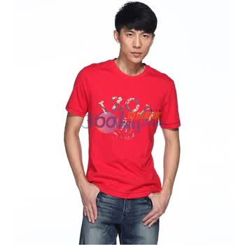 IZOD 2011新品纯棉印花圆领短袖休闲男士T恤 3121914264407红色系XXL(185/102A)