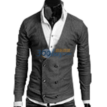 TUOYI最新款双排扣男士<em>羊毛绒毛衣</em>外套开衫1