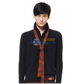 GECOM 杰衣谷 英伦风扁机领纯棉长袖POLO衫 01020045 黑色 XL