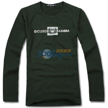 OBM2012春装新款男T恤英伦修身字母印花圆领男长袖T恤CT017 墨绿色 180