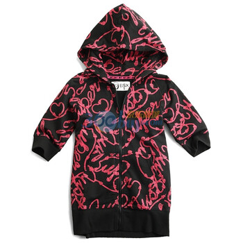Giordano佐丹奴BSX 卫衣 女麻绳印花七分袖开胸卫衣 04371103 黑色 S