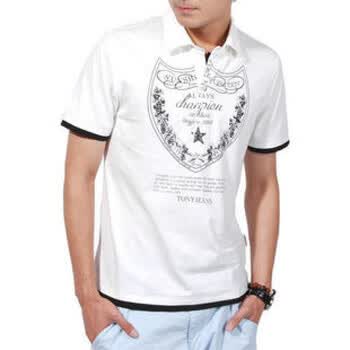 汤尼俊士(Tonyjeans)印花时尚短袖T恤1208209510-91 白色 XL