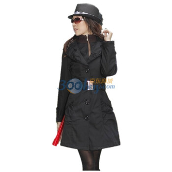 玫斯妮新款女装长款冬装加厚棉衣外套棉服棉袄1828 黑色 XXL