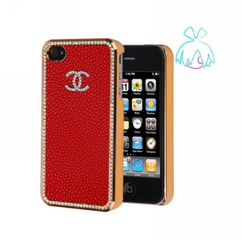 萝莉（LOLI）iphone4外壳-真皮钻框之名品系列小C款　红色