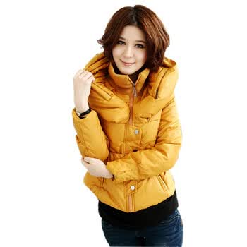 乔伊思JOICE 2011秋冬女装新款韩版时尚立领收腰中长款棉衣1223 黑色 XXL