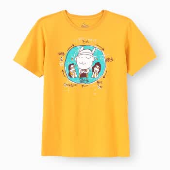 初刻CRUCCO 男装 T恤--好循环 00004590 黄色 XL