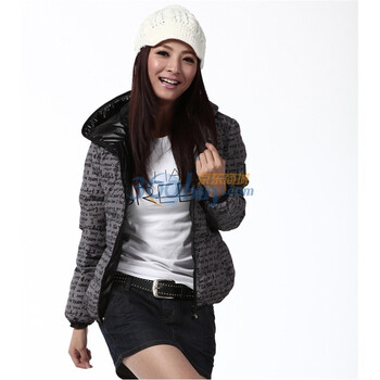 2011新款 雪中飞羽绒服 女连帽时尚夹克短款 XR9020 灰色 175/100B(XL)