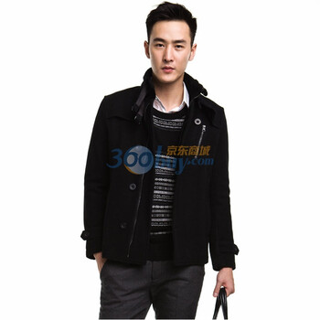 PEACEBIRD太平鸟男装冬季新品便服80310416002 黑色 XXL