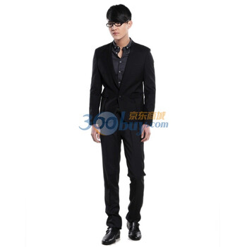 CITING褆綎 2012男士韩版修身时尚春装新款翻领西装 CJ011018 黑色 185/100A(XXL)