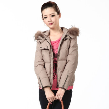 2011新款 冰洁羽绒服 女式经典时尚短款 BG11122 茶色 185/104A(XXXL)