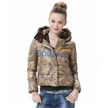 波司登 2011新款 羽绒服 女针织领朦纱短面包 BR2214 卡其色 185/104A(XXXL)
